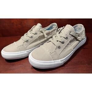 Blowfish Malibu Tan Cotton Uppers Lace Up Distressed Sneakers Women's Size 9.5